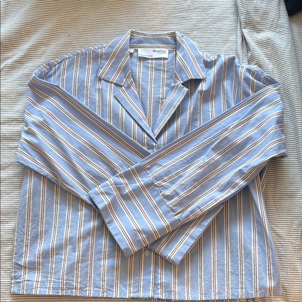 Striped Blue Button Down - image 1